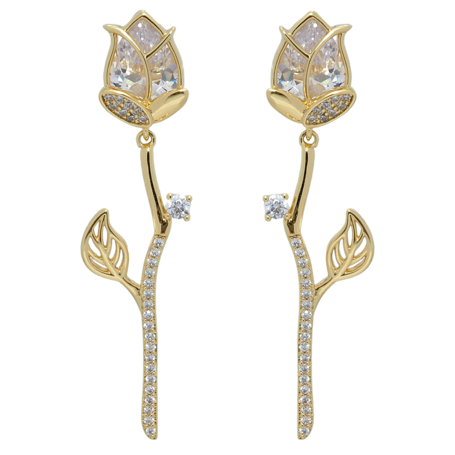 Сережки Xuping QQMM Позолота 14K пусети Квітка фото №1 Сережки Xuping QQMM Позолота 14K пусети Квітка фото №1