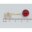 Серьги Xuping QQMM Позолота 14K пусеты Подвески красные шарики с фианитом на цепочке фото №2 Серьги Xuping QQMM Позолота 14K пусеты Подвески красные шарики с фианитом на цепочке фото №2