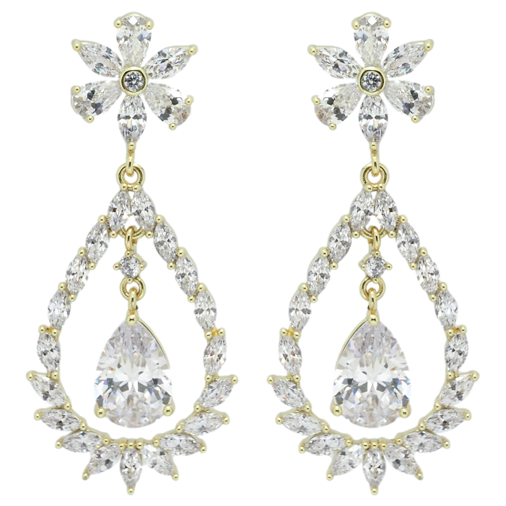 Сережки Xuping QQMM Позолота 14K пусети Витончені кристальні підвіски фото №15 Сережки Xuping QQMM Позолота 14K пусети Витончені кристальні підвіски фото №15