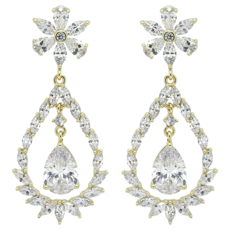 Серьги Xuping QQMM Позолота 14K пусеты Изящные кристальные подвески фото №1 Серьги Xuping QQMM Позолота 14K пусеты Изящные кристальные подвески фото №1