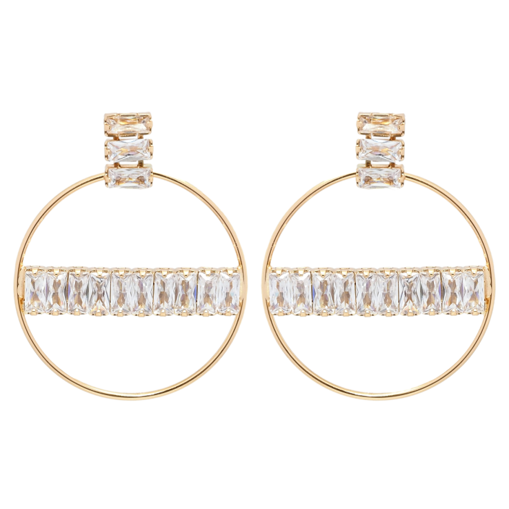 Сережки Xuping QQMM Позолота 18K пусети Кільця з доріжками цирконію фото №17 Сережки Xuping QQMM Позолота 18K пусети Кільця з доріжками цирконію фото №17