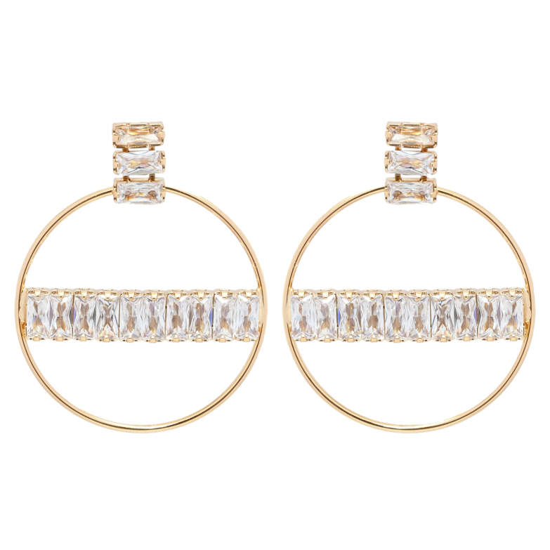 Сережки Xuping QQMM Позолота 18K пусети Кільця з доріжками цирконію фото №13 Сережки Xuping QQMM Позолота 18K пусети Кільця з доріжками цирконію фото №13
