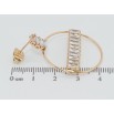 Сережки Xuping QQMM Позолота 18K пусети Кільця з доріжками цирконію фото №2 Сережки Xuping QQMM Позолота 18K пусети Кільця з доріжками цирконію фото №2