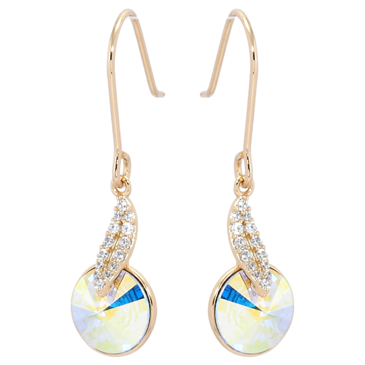 Серьги Xuping цвет 18K с кристаллами Swarovski французский замок Подвески с кристаллами АВ фото №6 Серьги Xuping цвет 18K с кристаллами Swarovski французский замок Подвески с кристаллами АВ фото №6