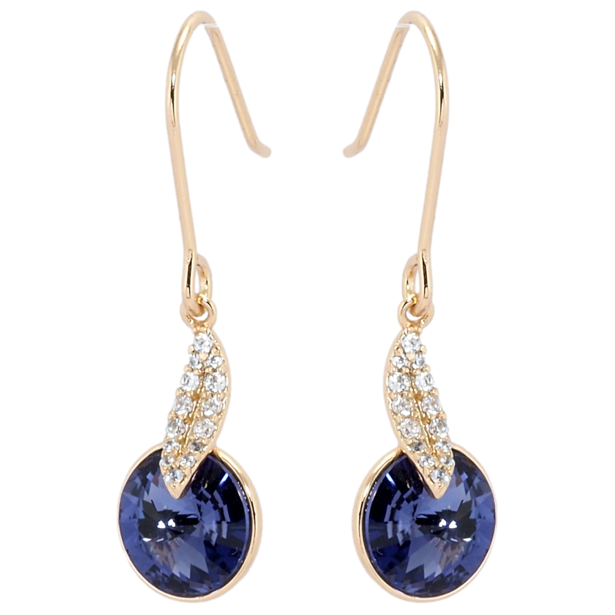 Серьги Xuping цвет 18K с кристаллами Swarovski французский замок Подвески с кристаллами Sapphire фото №1
