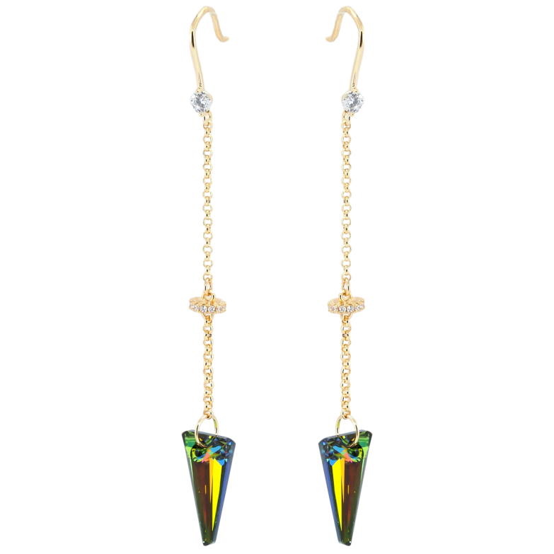 Сережки Xuping колір 18K з кристалами Swarovski французький замок Підвіски з кристалами Vitrail Medium фото №2