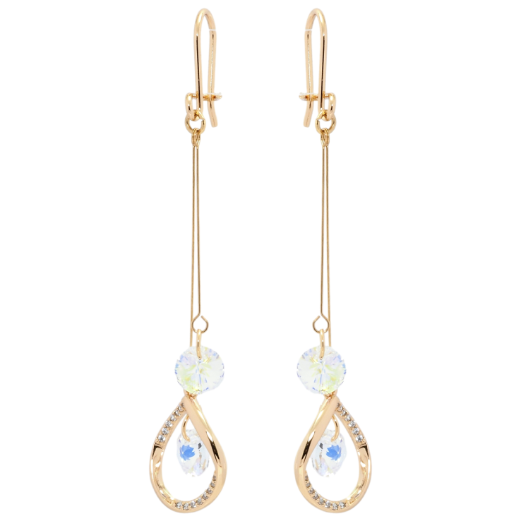 Серьги Xuping цвет 18K с кристаллами Swarovski французский замок Подвески с кристаллами Shimmer фото №2 Серьги Xuping цвет 18K с кристаллами Swarovski французский замок Подвески с кристаллами Shimmer фото №2