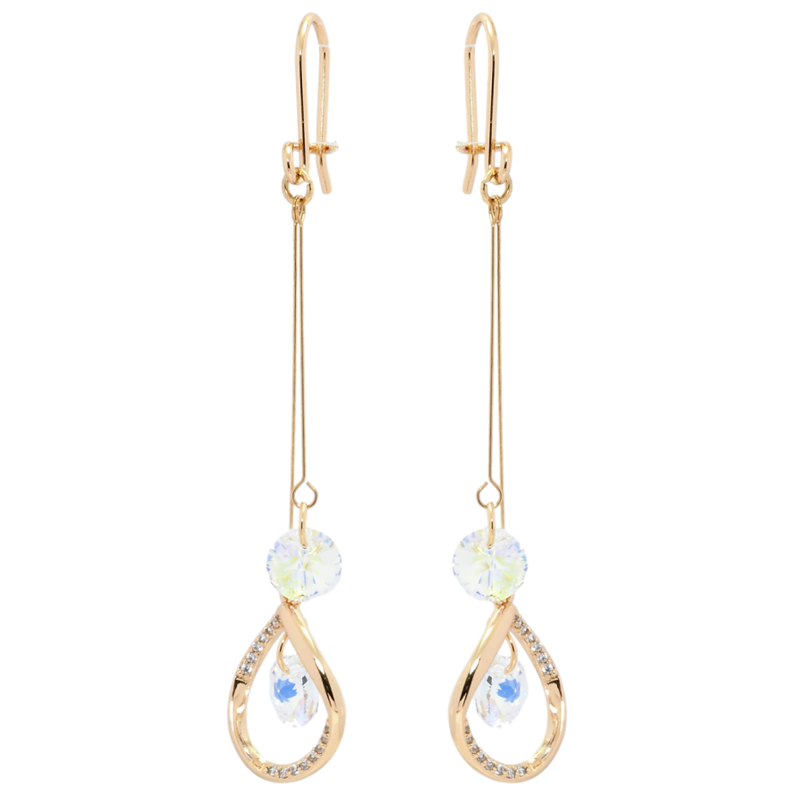 Сережки Xuping колір 18K з кристалами Swarovski французький замок Підвіски з кристалами Shimmer фото №1 Сережки Xuping колір 18K з кристалами Swarovski французький замок Підвіски з кристалами Shimmer фото №1