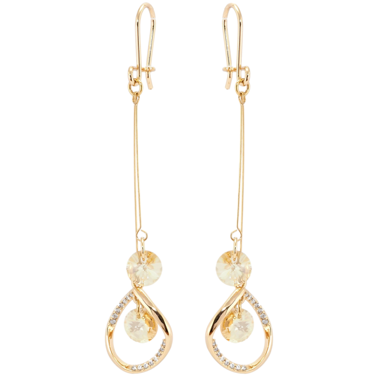 Серьги Xuping цвет 18K с кристаллами Swarovski французский замок Подвески с кристаллами Light Peach фото №10 Серьги Xuping цвет 18K с кристаллами Swarovski французский замок Подвески с кристаллами Light Peach фото №10
