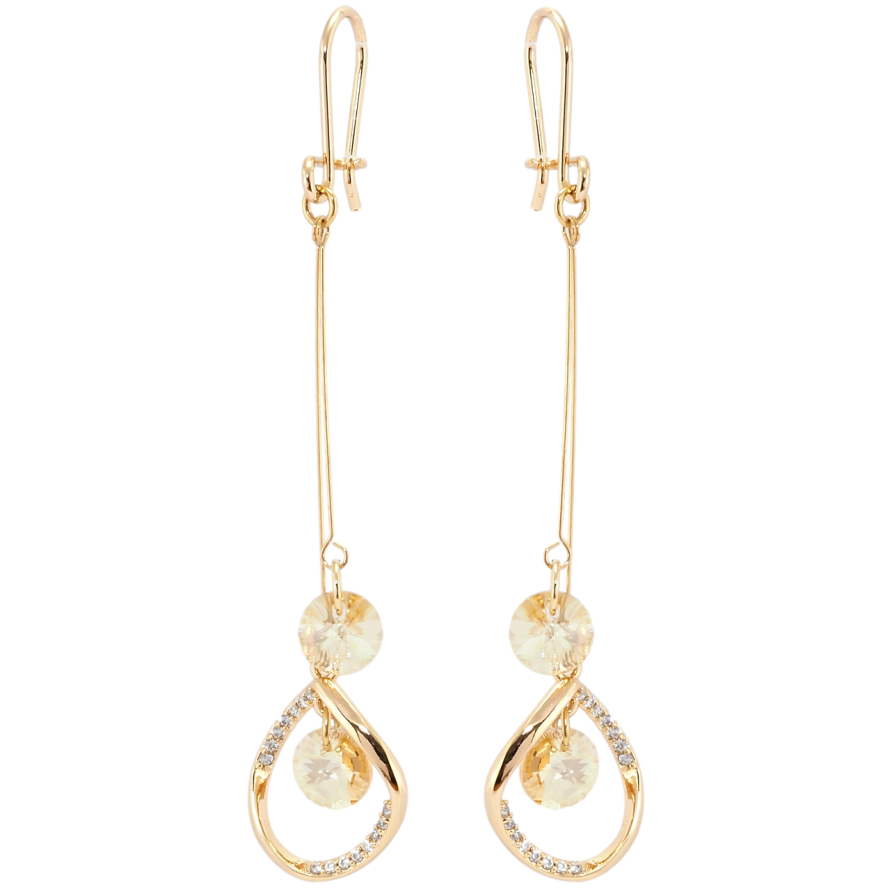 Серьги Xuping цвет 18K с кристаллами Swarovski французский замок Подвески с кристаллами Light Peach фото №1