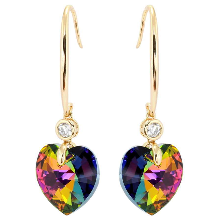 Серьги Xuping цвет 18K с кристаллами Swarovski французский замок Кристальные сердечки Vitrail Medium фото №1 Серьги Xuping цвет 18K с кристаллами Swarovski французский замок Кристальные сердечки Vitrail Medium фото №1