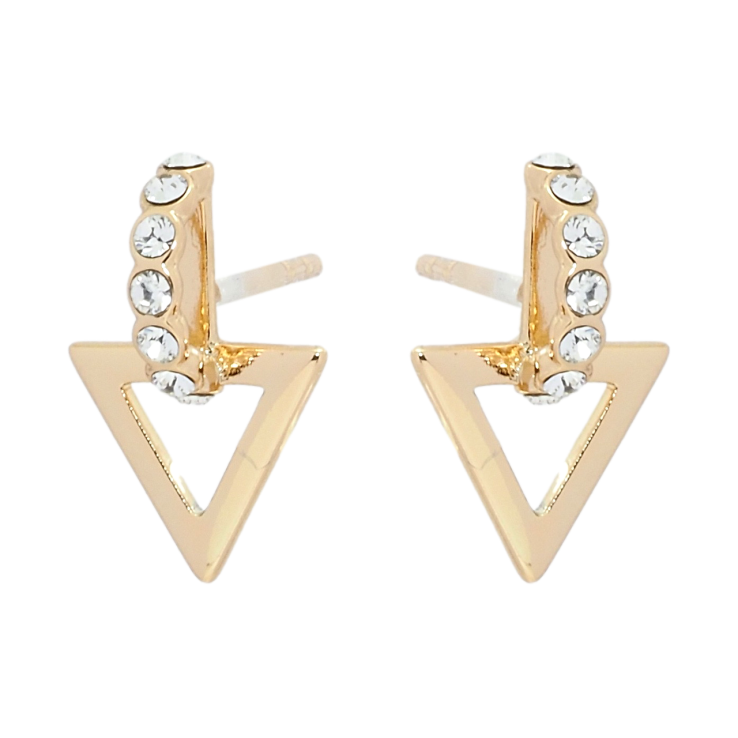 Серьги Xuping цвет 18K с кристаллами Swarovski пусеты Треугольники с кристаллами Clear фото №8 Серьги Xuping цвет 18K с кристаллами Swarovski пусеты Треугольники с кристаллами Clear фото №8