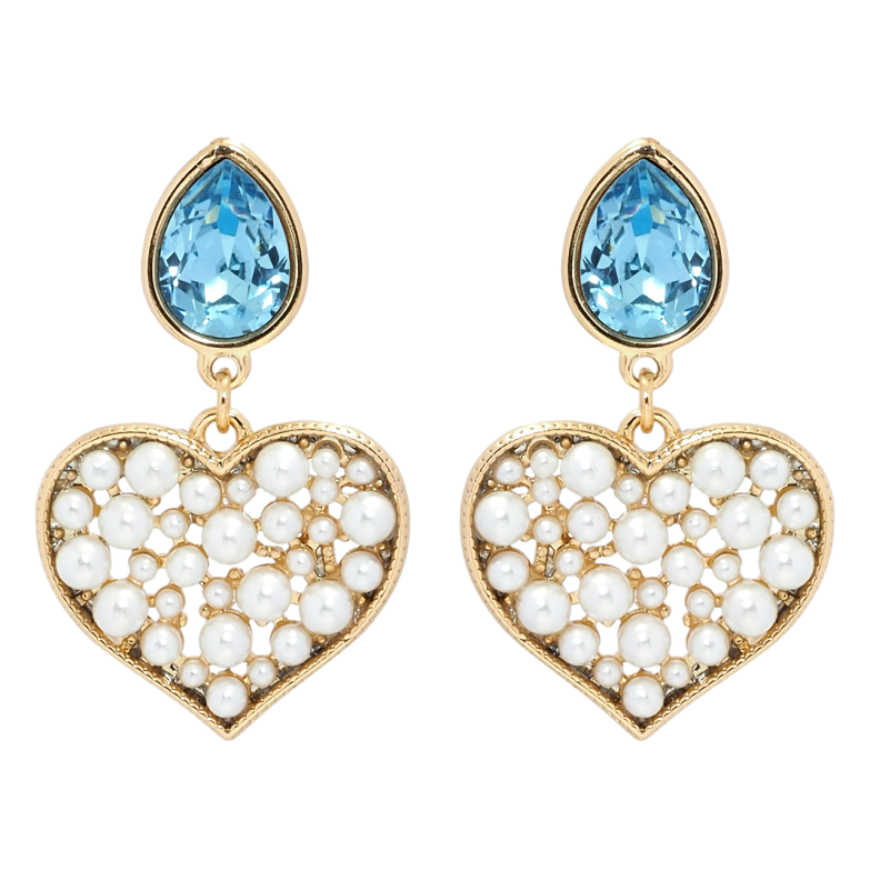 Сережки Xuping колір 18K з кристалами Swarovski пусети Кристали Aquamarine з перлинними сердечками фото №22 Сережки Xuping колір 18K з кристалами Swarovski пусети Кристали Aquamarine з перлинними сердечками фото №22