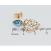 Сережки Xuping колір 18K з кристалами Swarovski пусети Кристали Aquamarine з перлинними сердечками фото №2