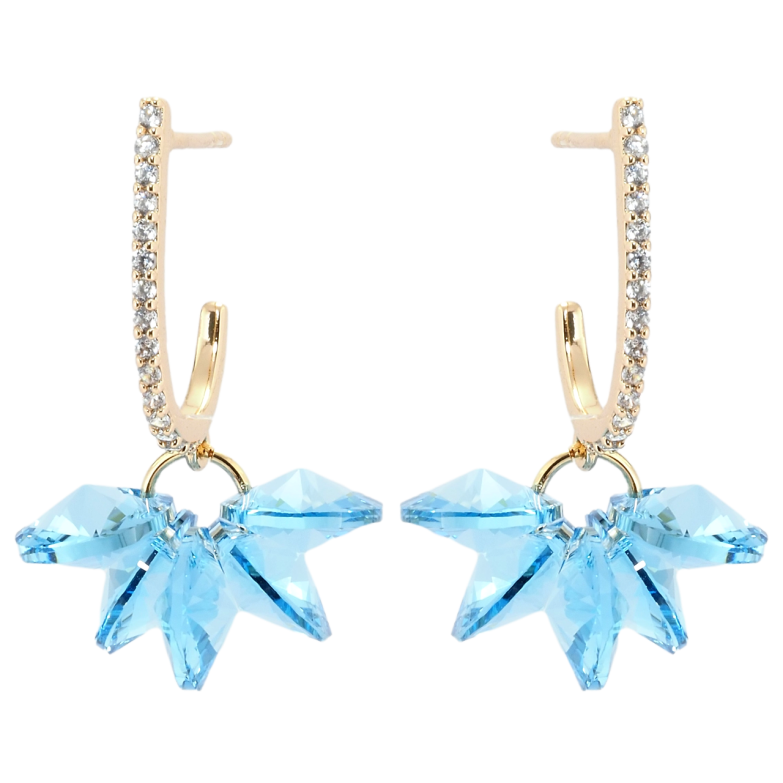 Сережки Xuping колір 18K з кристалами Swarovski пусети Підвіски з кристалами Aquamarine фото №20 Сережки Xuping колір 18K з кристалами Swarovski пусети Підвіски з кристалами Aquamarine фото №20