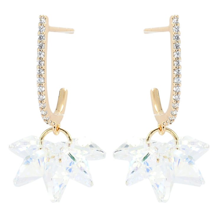 Сережки Xuping колір 18K з кристалами Swarovski пусети Підвіски з кристалами Shimmer фото №6