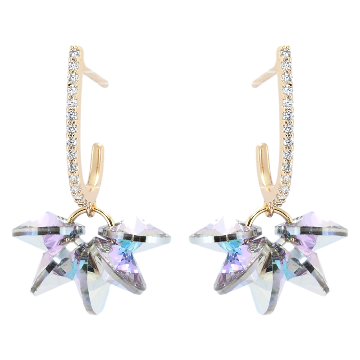 Сережки Xuping колір 18K з кристалами Swarovski пусети Підвіски з кристалами Paradise Shine фото №16