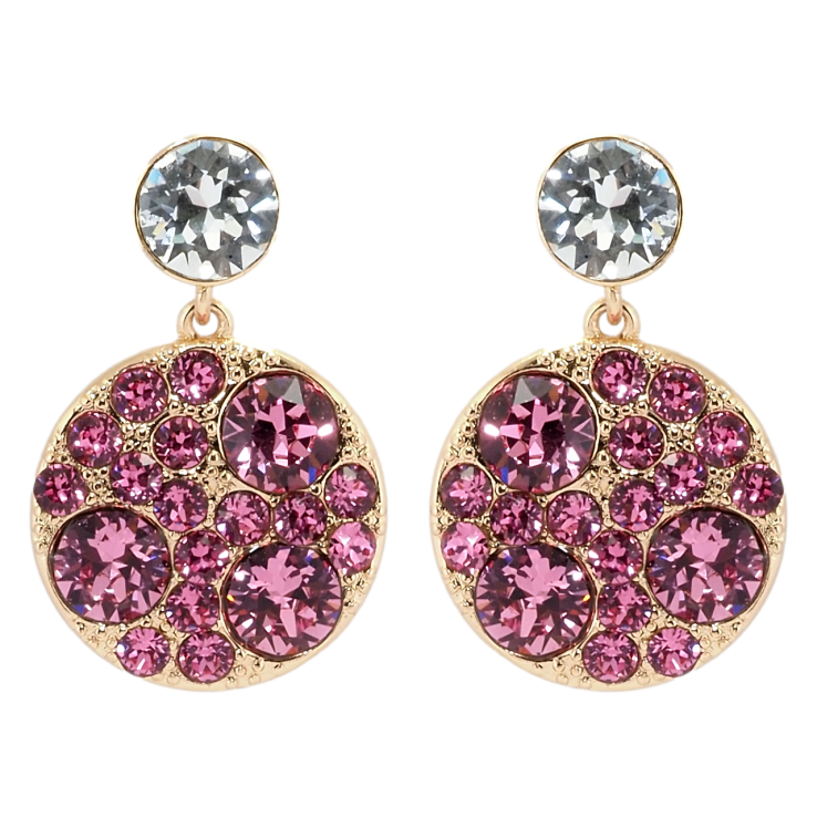 Серьги Xuping цвет 18K с кристаллами Swarovski пусеты Круглые подвески с кристаллами Rose фото №10 Серьги Xuping цвет 18K с кристаллами Swarovski пусеты Круглые подвески с кристаллами Rose фото №10