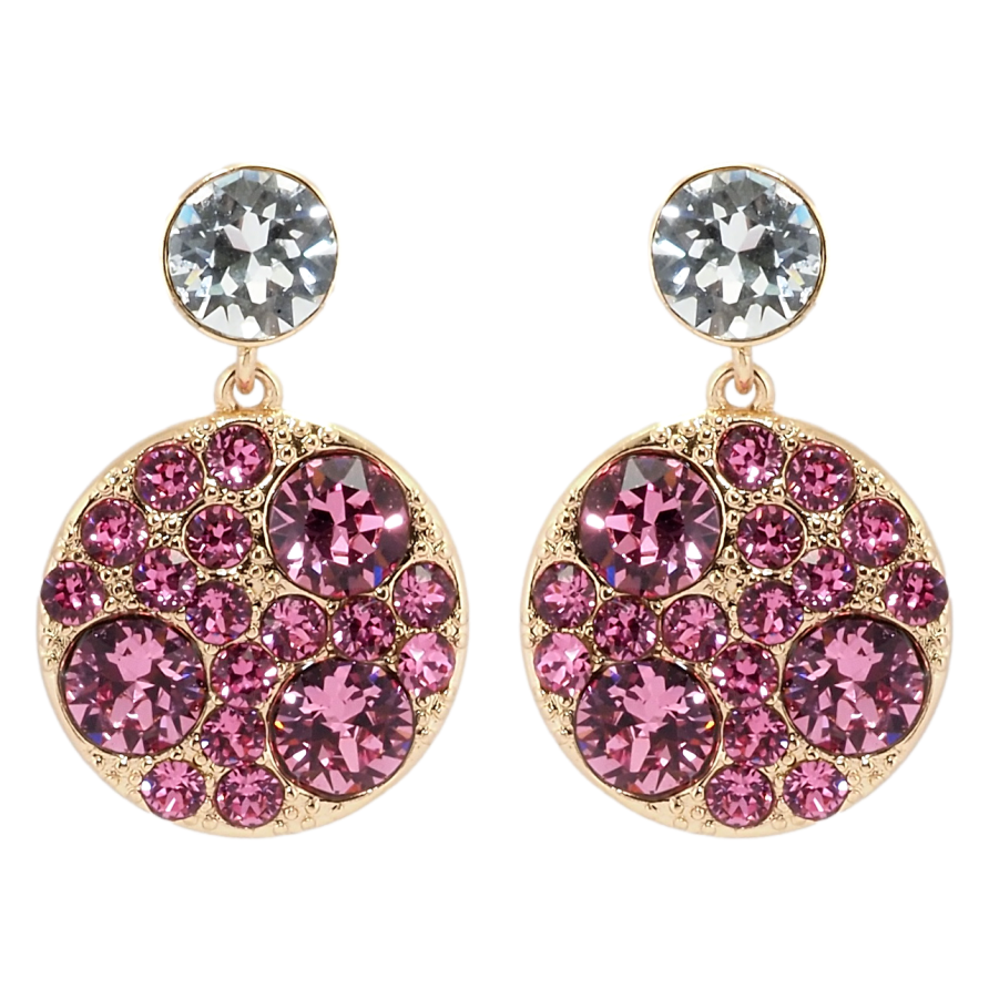 Серьги Xuping цвет 18K с кристаллами Swarovski пусеты Круглые подвески с кристаллами Rose фото №1 Серьги Xuping цвет 18K с кристаллами Swarovski пусеты Круглые подвески с кристаллами Rose фото №1