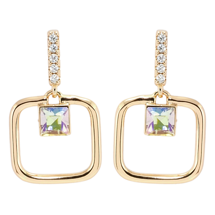 Серьги Xuping цвет 18K с кристаллами Swarovski пусеты Квадратные подвески с кристаллами Vitrail Light фото №25 Серьги Xuping цвет 18K с кристаллами Swarovski пусеты Квадратные подвески с кристаллами Vitrail Light фото №25