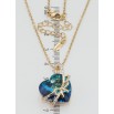 Кулон Xuping 18K с кр-ми Swarovski на цепочке Кристальное сердце Metallic Blue с бантом длина 41-46см х 2мм фото №2 Кулон Xuping 18K с кр-ми Swarovski на цепочке Кристальное сердце Metallic Blue с бантом длина 41-46см х 2мм фото №2