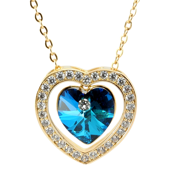 Кулон Xuping 18K с кр-ми Swarovski на цепочке Сердце с кристаллом Capri Blue длина 40-45см х 1мм фото №18 Кулон Xuping 18K с кр-ми Swarovski на цепочке Сердце с кристаллом Capri Blue длина 40-45см х 1мм фото №18