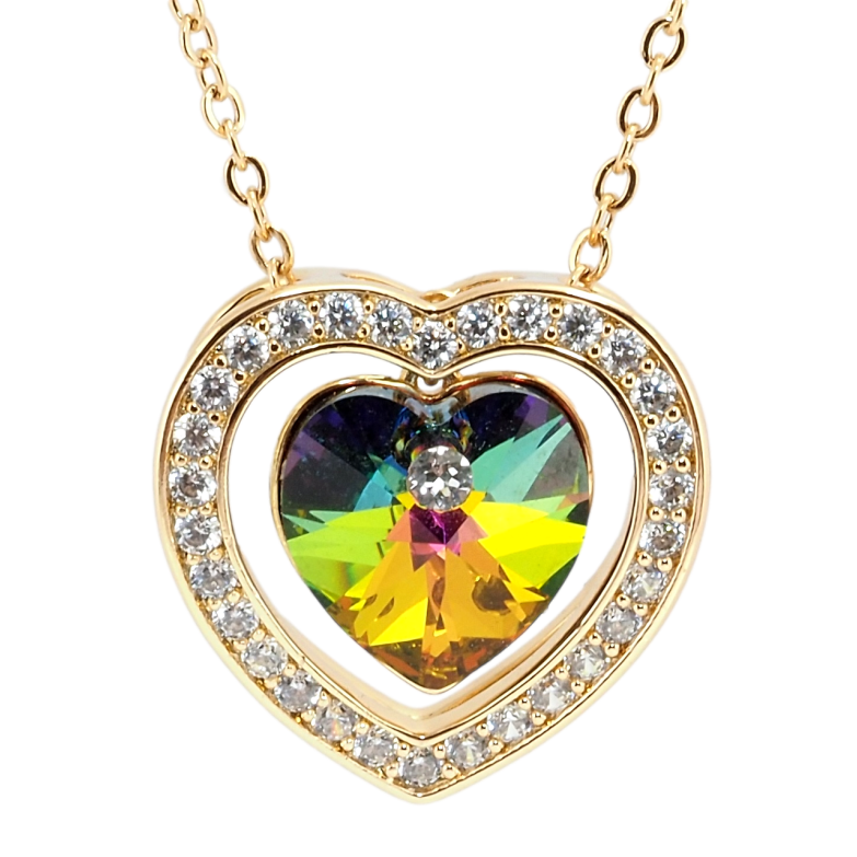 Кулон Xuping 18K з кр-ми Swarovski на ланцюжку Серце з кристалом Vitrail Medium довжина 40-46см х 1мм фото №6 Кулон Xuping 18K з кр-ми Swarovski на ланцюжку Серце з кристалом Vitrail Medium довжина 40-46см х 1мм фото №6