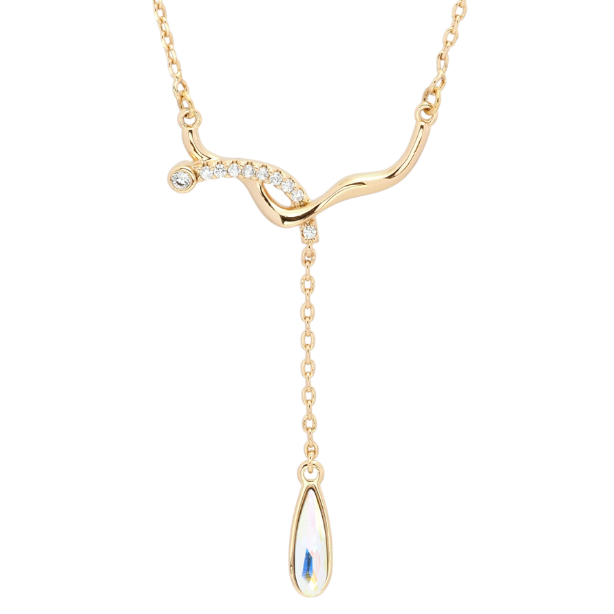 Подвеска Xuping 18K с кр-ми Swarovski на цепочке Изящность с кристаллом АВ длина 41, 43, 46см х 1мм фото №1 Подвеска Xuping 18K с кр-ми Swarovski на цепочке Изящность с кристаллом АВ длина 41, 43, 46см х 1мм фото №1