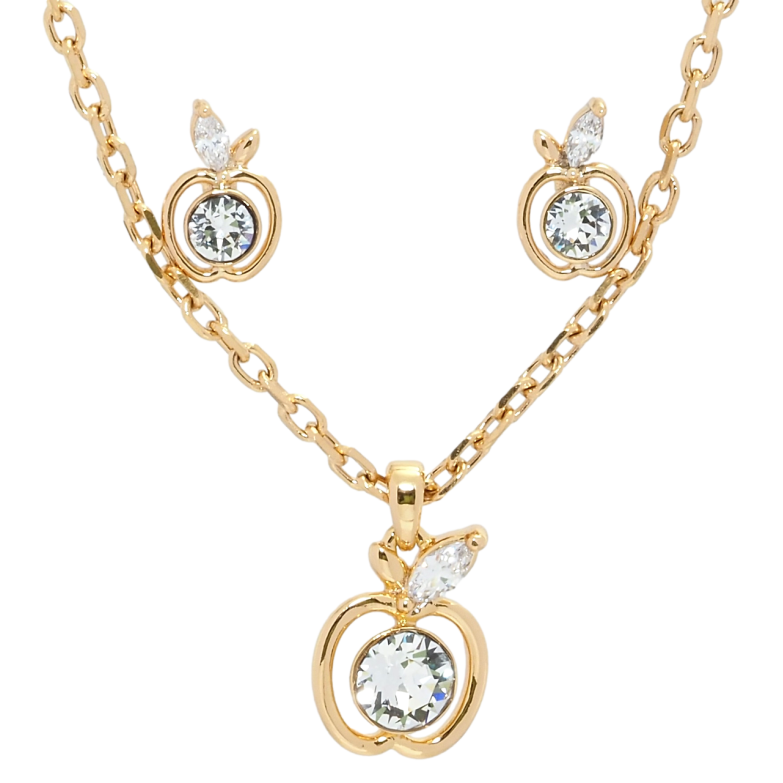 Набір Xuping колір 18K з кр-ми Swarovski Сережки Кулон на ланцюжку Яблука Clear довжина 40-45см х 2мм фото №14 Набір Xuping колір 18K з кр-ми Swarovski Сережки Кулон на ланцюжку Яблука Clear довжина 40-45см х 2мм фото №14