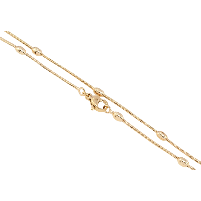 Цепочка Xuping Позолота 18K Плетение Ювелирный Шнур с бусинами длина 45см х 1.5мм фото №19