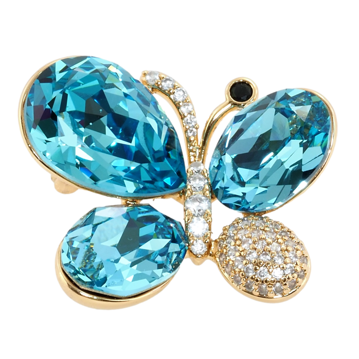 Брошь-кулон Xuping цвет 18K с кристаллами Swarovski Бабочка с кристаллами Light Turquoise фото №20 Брошь-кулон Xuping цвет 18K с кристаллами Swarovski Бабочка с кристаллами Light Turquoise фото №20