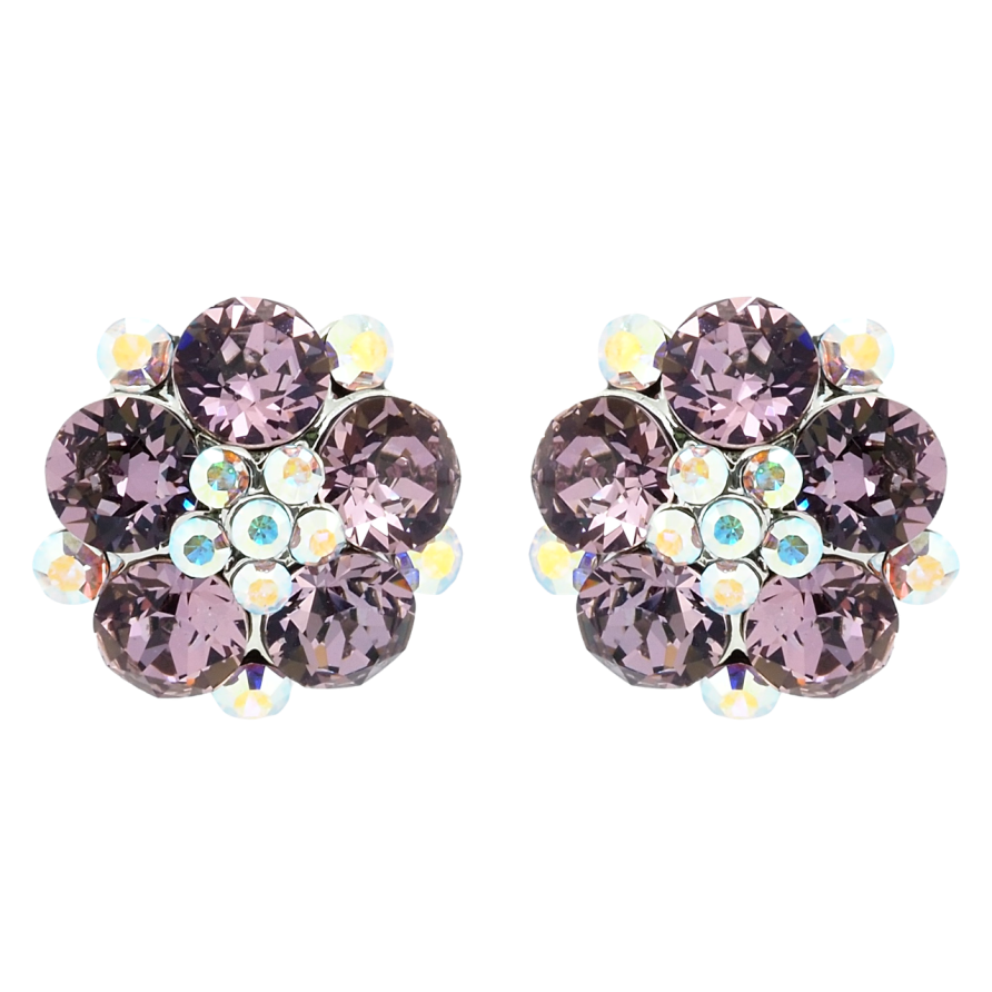 Серьги Xuping цвет Родий с кристаллами Swarovski пусеты Цветочки с кристаллами Antique и АВ фото №1 Серьги Xuping цвет Родий с кристаллами Swarovski пусеты Цветочки с кристаллами Antique и АВ фото №1