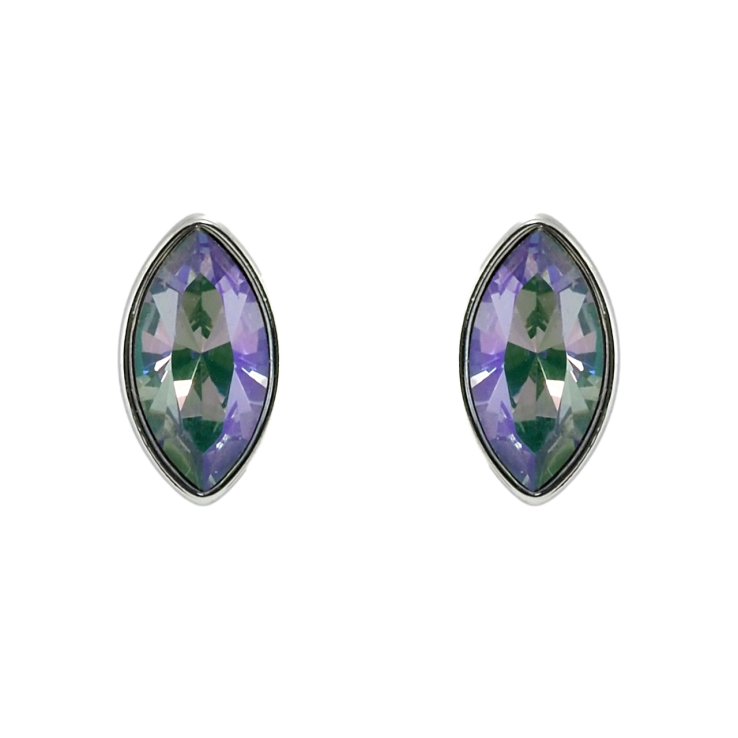 Сережки Xuping колір Родій з кристалами Swarovski пусети Кристал Erinite Shimmer 6х11мм фото №15