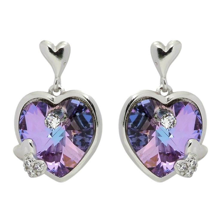 Серьги Xuping цвет Родий с кристаллами Swarovski пусеты Кристальные сердечки Paradise Shine фото №12 Серьги Xuping цвет Родий с кристаллами Swarovski пусеты Кристальные сердечки Paradise Shine фото №12