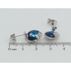 Сережки Xuping колір Родій з кристалами Swarovski пусети Кристальні серця Capri Blue фото №2
