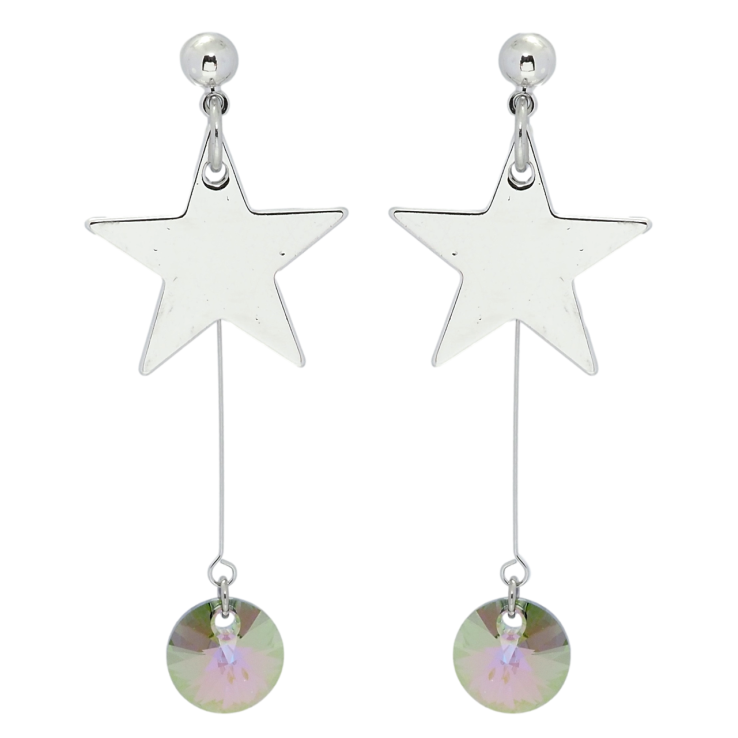 Серьги Xuping цвет Родий с кристаллами Swarovski пусеты Подвески с звездами и кристаллами Vitrail Light фото №11 Серьги Xuping цвет Родий с кристаллами Swarovski пусеты Подвески с звездами и кристаллами Vitrail Light фото №11