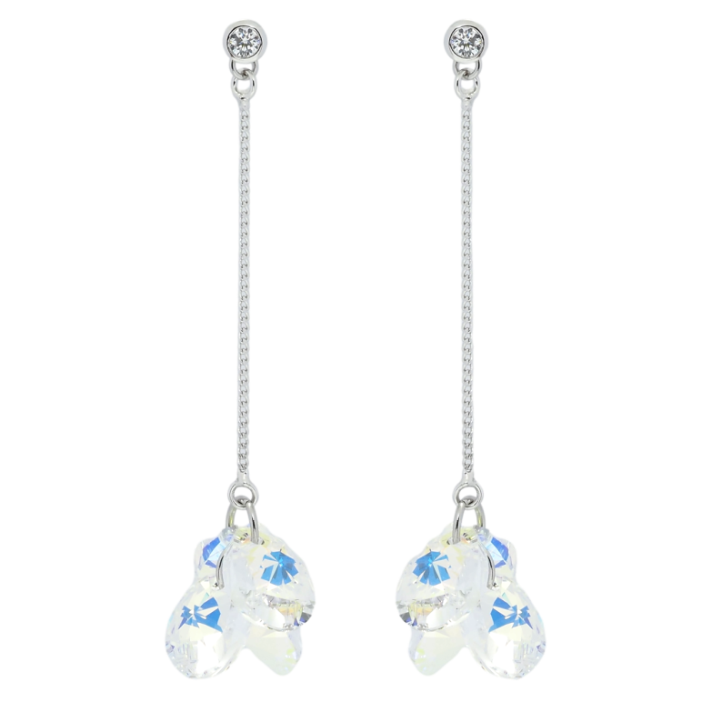 Сережки Xuping колір Родій з кристалами Swarovski пусети Підвіски з кристалами Shimmer фото №2 Сережки Xuping колір Родій з кристалами Swarovski пусети Підвіски з кристалами Shimmer фото №2