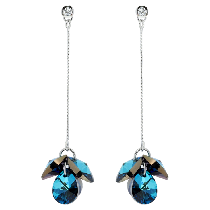 Серьги Xuping цвет Родий с кристаллами Swarovski пусеты Подвески с кристаллами Metallic Blue фото №25 Серьги Xuping цвет Родий с кристаллами Swarovski пусеты Подвески с кристаллами Metallic Blue фото №25