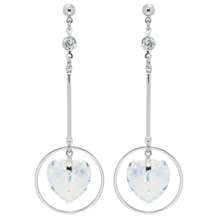 Серьги Xuping цвет Родий с кристаллами Swarovski пусеты Подвески с кристальными сердечками Shimmer фото №9 Серьги Xuping цвет Родий с кристаллами Swarovski пусеты Подвески с кристальными сердечками Shimmer фото №9