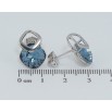 Серьги Xuping цвет Родий с кристаллами Swarovski пусеты Ромбы с кристаллами Montana фото №2