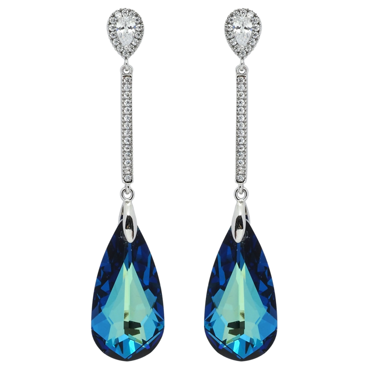 Серьги Xuping цвет Родий с кристаллами Swarovski пусеты Подвески с кристаллом Metallic Blue фото №24 Серьги Xuping цвет Родий с кристаллами Swarovski пусеты Подвески с кристаллом Metallic Blue фото №24