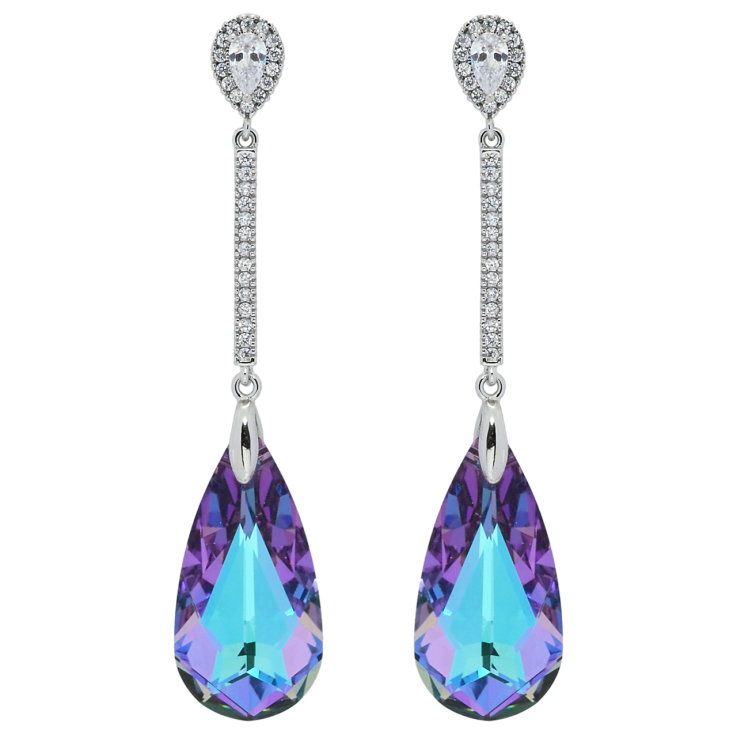 Сережки Xuping колір Родій з кристалами Swarovski пусети Підвіски з кристалом Paradise Shine фото №6 Сережки Xuping колір Родій з кристалами Swarovski пусети Підвіски з кристалом Paradise Shine фото №6