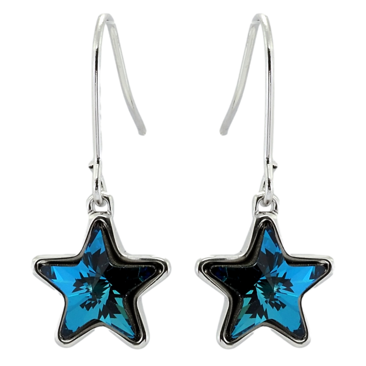 Серьги Xuping цвет Родий с кристаллами Swarovski французский замок Кристальные звезды Metallic Blue фото №15 Серьги Xuping цвет Родий с кристаллами Swarovski французский замок Кристальные звезды Metallic Blue фото №15