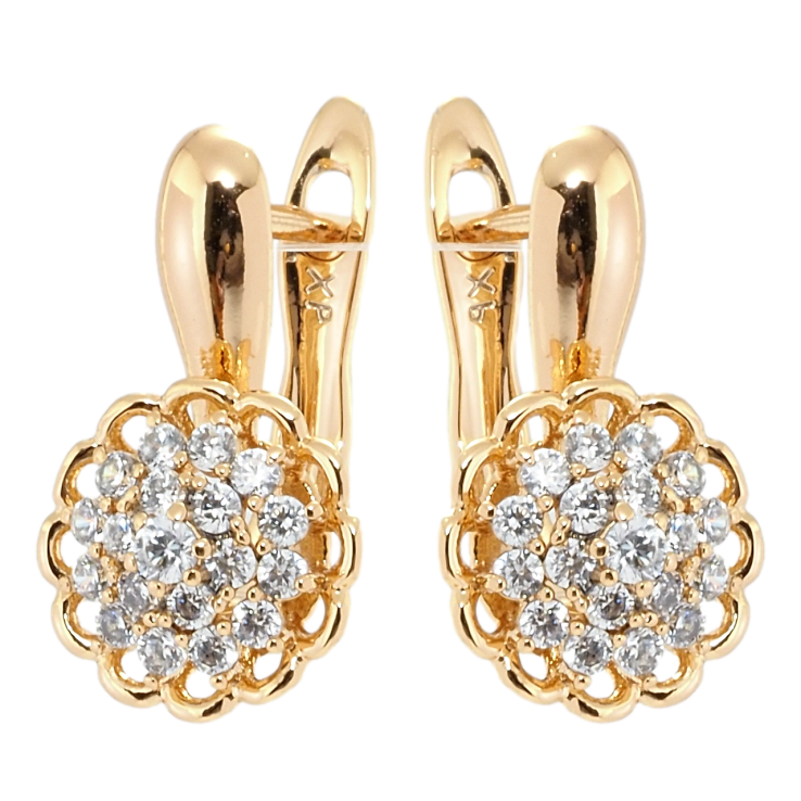 Серьги Xuping Позолота 18K английский замок Цветочки с цирконием фото №22 Серьги Xuping Позолота 18K английский замок Цветочки с цирконием фото №22
