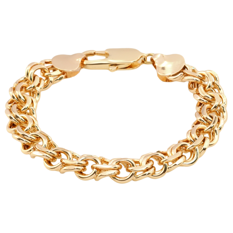 Браслет Xuping Позолота 18K Плетіння Бісмарк довжина 21см х 11мм фото №3