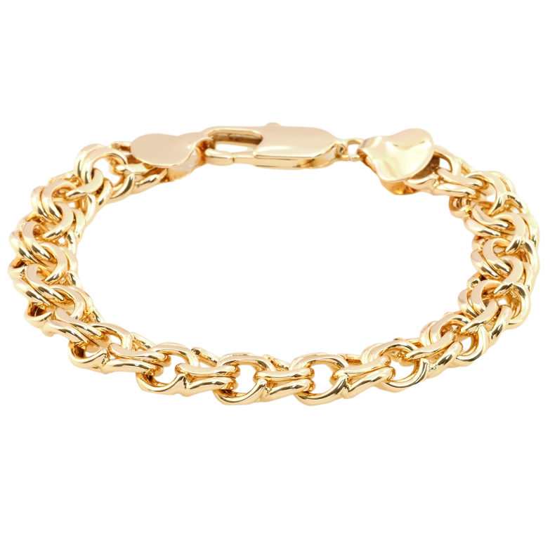 Браслет Xuping Позолота 18K Плетіння Бісмарк довжина 22.5см х 11мм фото №16 Браслет Xuping Позолота 18K Плетіння Бісмарк довжина 22.5см х 11мм фото №16
