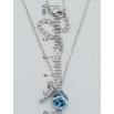 Кулон Xuping колір Родій з кр-ми Swarovski на ланцюжку Кристальний кубик Aquamarine з вузликом довжина 39-44см х 1мм фото №2 Кулон Xuping колір Родій з кр-ми Swarovski на ланцюжку Кристальний кубик Aquamarine з вузликом довжина 39-44см х 1мм фото №2