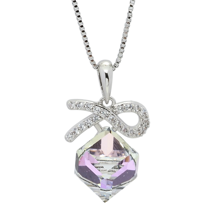 Кулон Xuping цвет Родий с кр-ми Swarovski на цепочке Кристальный кубик Smoky Mauve длина 40.5-45.5см х 1мм фото №22 Кулон Xuping цвет Родий с кр-ми Swarovski на цепочке Кристальный кубик Smoky Mauve длина 40.5-45.5см х 1мм фото №22