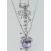 Кулон Xuping колір Родій з кр-ми Swarovski на ланцюжку Кристальний кубик Provence Lavender довжина 40-45см х 1мм фото №2 Кулон Xuping колір Родій з кр-ми Swarovski на ланцюжку Кристальний кубик Provence Lavender довжина 40-45см х 1мм фото №2