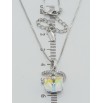 Кулон Xuping колір Родій з кр-ми Swarovski на ланцюжку Кубик Provence Lavender довжина 40-45см х 1мм фото №2